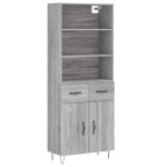 vidaXL Dulap înalt, gri sonoma, 69,5x34x180 cm, lemn compozit