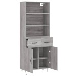 vidaXL Dulap înalt, gri sonoma, 69,5x34x180 cm, lemn compozit