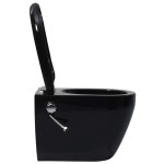 vidaXL Vas WC de perete fără ramă, rezervor încastrat, negru, ceramică vidaXL Vas WC de perete fără ramă, rezervor încastrat, negru, ceramică