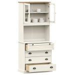 vidaXL Dulap înalt VIGO, alb, 80x40x176 cm, lemn masiv de pin vidaXL Dulap înalt VIGO, alb, 80x40x176 cm, lemn masiv de pin