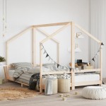 vidaXL Cadru pat pentru copii, 2x(80x200) cm, lemn masiv de pin vidaXL Cadru pat pentru copii, 2x(80x200) cm, lemn masiv de pin