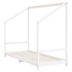 vidaXL Cadru de pat pentru copii, alb, 2x(80x200)cm, lemn masiv de pin vidaXL Cadru de pat pentru copii, alb, 2x(80x200)cm, lemn masiv de pin