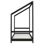 vidaXL Cadru de pat pentru copii negru 2x(80x200) cm lemn masiv de pin vidaXL Cadru de pat pentru copii negru 2x(80x200) cm lemn masiv de pin