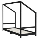 vidaXL Cadru de pat pentru copii negru 2x(80x200) cm lemn masiv de pin vidaXL Cadru de pat pentru copii negru 2x(80x200) cm lemn masiv de pin