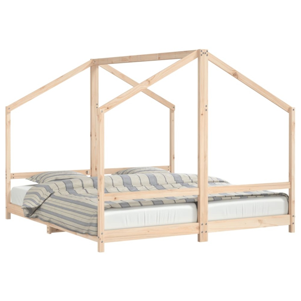 vidaXL Cadru pat pentru copii, 2x(90x200) cm, lemn masiv de pin