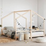 vidaXL Cadru pat pentru copii, 2x(90x200) cm, lemn masiv de pin vidaXL Cadru pat pentru copii, 2x(90x200) cm, lemn masiv de pin