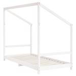 vidaXL Cadru de pat pentru copii, alb, 2x(90x200)cm, lemn masiv de pin