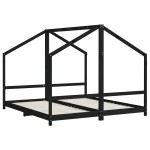 vidaXL Cadru de pat pentru copii negru 2x(90x200) cm lemn masiv de pin vidaXL Cadru de pat pentru copii negru 2x(90x200) cm lemn masiv de pin