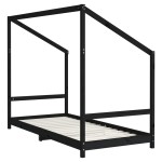 vidaXL Cadru de pat pentru copii negru 2x(90x200) cm lemn masiv de pin vidaXL Cadru de pat pentru copii negru 2x(90x200) cm lemn masiv de pin