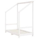 vidaXL Cadru de pat pentru copii, alb, 2x(70x140) cm, lemn masiv pin vidaXL Cadru de pat pentru copii, alb, 2x(70x140) cm, lemn masiv pin