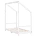 vidaXL Cadru de pat pentru copii, alb, 2x(70x140) cm, lemn masiv pin vidaXL Cadru de pat pentru copii, alb, 2x(70x140) cm, lemn masiv pin