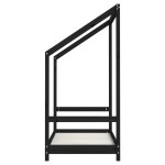 vidaXL Cadru de pat pentru copii, negru, 2x(70x140) cm, lemn masiv pin vidaXL Cadru de pat pentru copii, negru, 2x(70x140) cm, lemn masiv pin