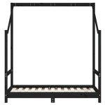 vidaXL Cadru de pat pentru copii, negru, 2x(70x140) cm, lemn masiv pin vidaXL Cadru de pat pentru copii, negru, 2x(70x140) cm, lemn masiv pin
