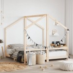vidaXL Cadru de pat pentru copii, 2x(80x160) cm, lemn masiv de pin vidaXL Cadru de pat pentru copii, 2x(80x160) cm, lemn masiv de pin