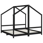 vidaXL Cadru de pat pentru copii negru 2x(80x160) cm lemn masiv de pin vidaXL Cadru de pat pentru copii negru 2x(80x160) cm lemn masiv de pin