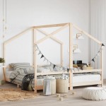 vidaXL Cadru pat pentru copii, 2x(90x190) cm, lemn masiv de pin vidaXL Cadru pat pentru copii, 2x(90x190) cm, lemn masiv de pin