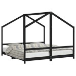 vidaXL Cadru de pat pentru copii negru 2x(90x190) cm lemn masiv de pin vidaXL Cadru de pat pentru copii negru 2x(90x190) cm lemn masiv de pin