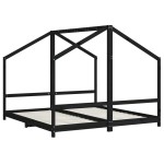 vidaXL Cadru de pat pentru copii negru 2x(90x190) cm lemn masiv de pin vidaXL Cadru de pat pentru copii negru 2x(90x190) cm lemn masiv de pin