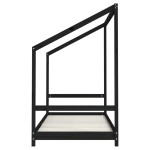 vidaXL Cadru de pat pentru copii negru 2x(90x190) cm lemn masiv de pin vidaXL Cadru de pat pentru copii negru 2x(90x190) cm lemn masiv de pin