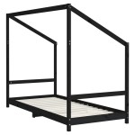 vidaXL Cadru de pat pentru copii negru 2x(90x190) cm lemn masiv de pin vidaXL Cadru de pat pentru copii negru 2x(90x190) cm lemn masiv de pin