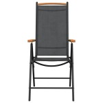 vidaXL Set mobilier pentru grădină, 7 piese, negru, aluminiu