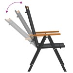 vidaXL Set mobilier pentru grădină, 7 piese, negru și maro, aluminiu