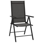 vidaXL Set mobilier pentru grădină, 7 piese, negru, aluminiu