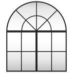 vidaXL Oglindă de perete, negru, 60x70 cm, arcuită, fier