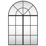 vidaXL Oglindă de perete, negru, 60x90 cm, arcuită, fier