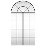 vidaXL Oglindă de perete, negru, 60x110 cm, arcuită, fier