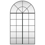 vidaXL Oglindă de perete, negru, 80x140 cm, arcuită, fier
