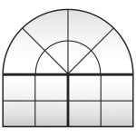 vidaXL Oglindă de perete, negru, 100x90 cm, arcuită, fier