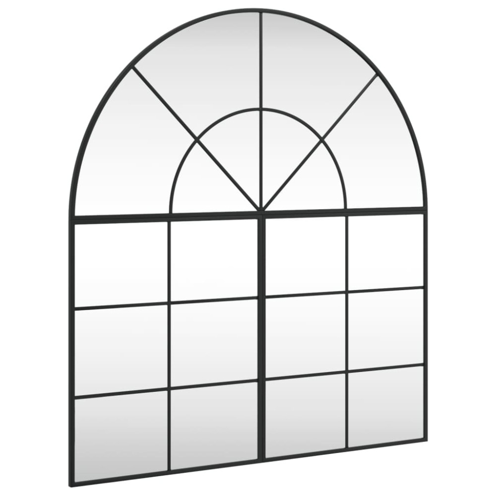 vidaXL Oglindă de perete, negru, 100x110 cm, arcuită, fier