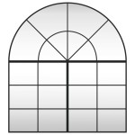 vidaXL Oglindă de perete, negru, 100x110 cm, arcuită, fier