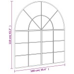 vidaXL Oglindă de perete, negru, 100x110 cm, arcuită, fier