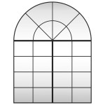 vidaXL Oglindă de perete, negru, 100x130 cm, arcuită, fier