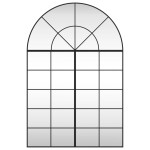 vidaXL Oglindă de perete, negru, 100x150 cm, arcuită, fier