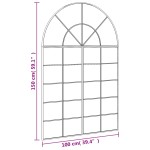 vidaXL Oglindă de perete, negru, 100x150 cm, arcuită, fier