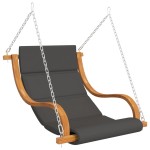 vidaXL Balansoar cu pernă, lemn masiv de molid cu finisaj din tec vidaXL Balansoar cu pernă, lemn masiv de molid cu finisaj din tec