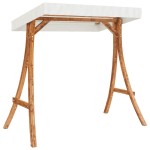 vidaXL Pat balansoar cu baldachin, lemn masiv molid cu finisaj din tec