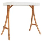 vidaXL Pat balansoar cu baldachin, lemn masiv molid cu finisaj din tec