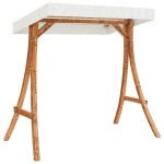 vidaXL Bancă balansoar cu baldachin, lemn masiv molid finisaj din tec