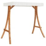 vidaXL Bancă balansoar cu baldachin, lemn masiv molid finisaj din tec