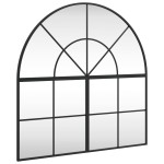 vidaXL Oglindă de perete, negru, 80x80 cm, arcuită, fier