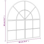 vidaXL Oglindă de perete, negru, 80x80 cm, arcuită, fier