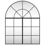 vidaXL Oglindă de perete, negru, 80x100 cm, arcuită, fier