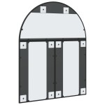 vidaXL Oglindă de perete, negru, 80x100 cm, arcuită, fier