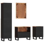 vidaXL Set mobilier de baie, 4 piese, lemn masiv recuperat