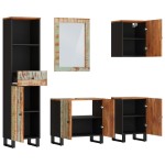 vidaXL Set mobilier de baie, 5 piese, lemn masiv reciclat