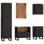 vidaXL Set mobilier de baie, 5 piese, lemn masiv reciclat